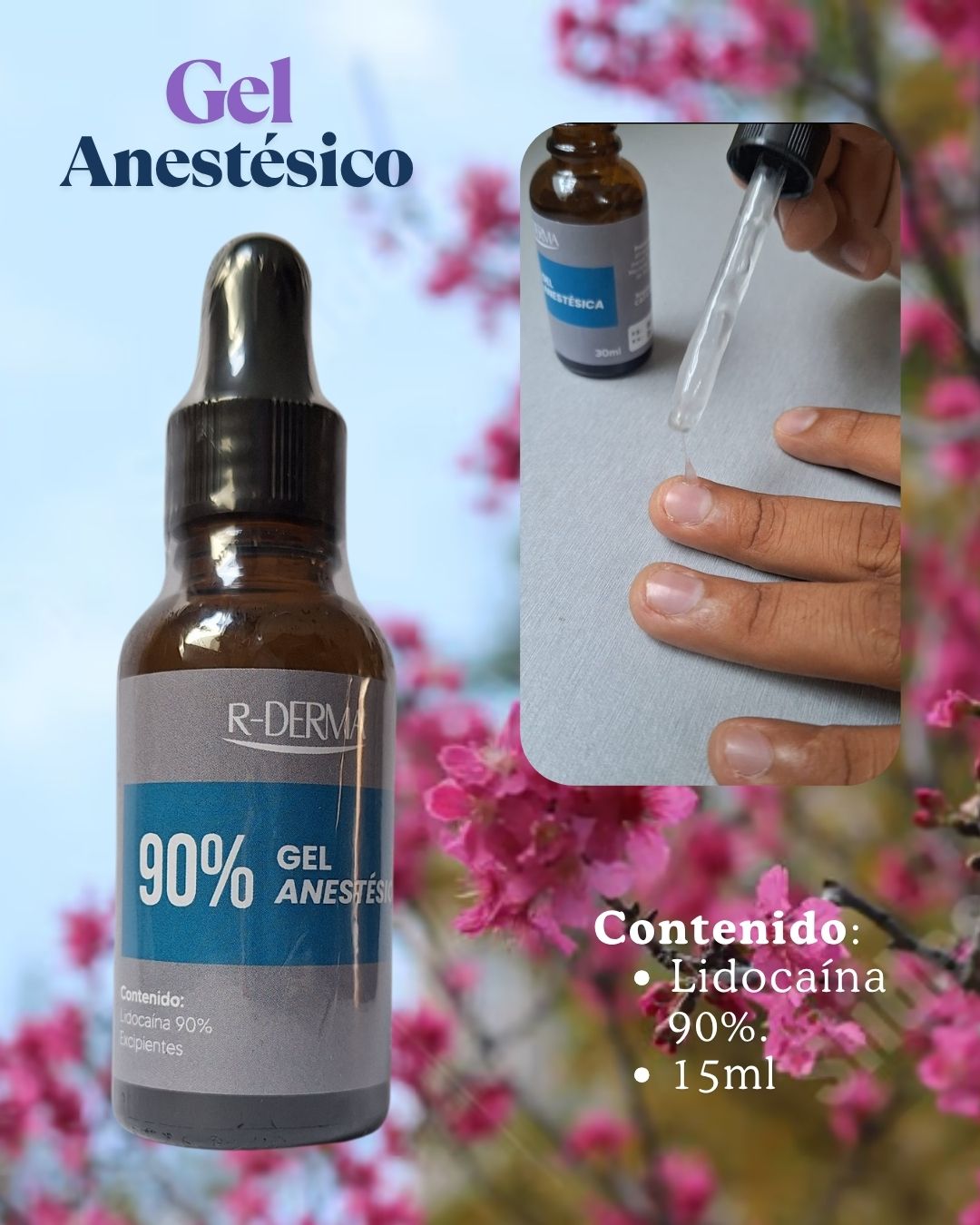 GEL ANESTÉSICO 90%DE 15 ML + REGALO CORTAÚÑAS ACERO INOXIDABLE